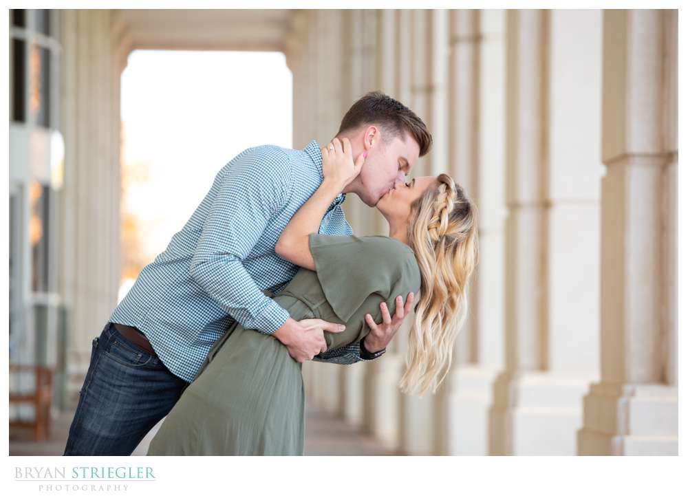 dipping engagement photo